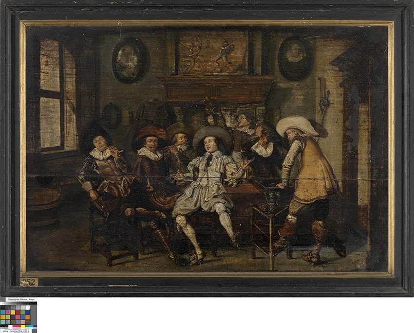 Compagnia che beve e canta in una locanda - Musea Brugge, Groeningemuseum